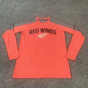 Detroit Red Wings Shirt Mens Small Red Long Sleeve Performance‎ NHL Hockey Light